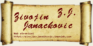 Živojin Janaćković vizit kartica